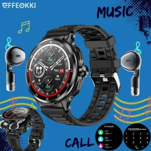 2 in 1 Smart Watch for Men with Hidden Earbuds