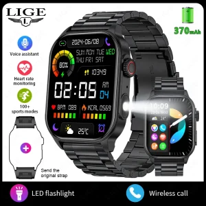 LIGE New Smart Watch LED Flashlight